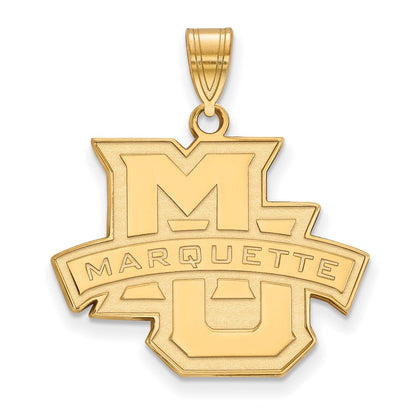 Gold Plated Sterling Silver Logoart Marquette University Large Pendant