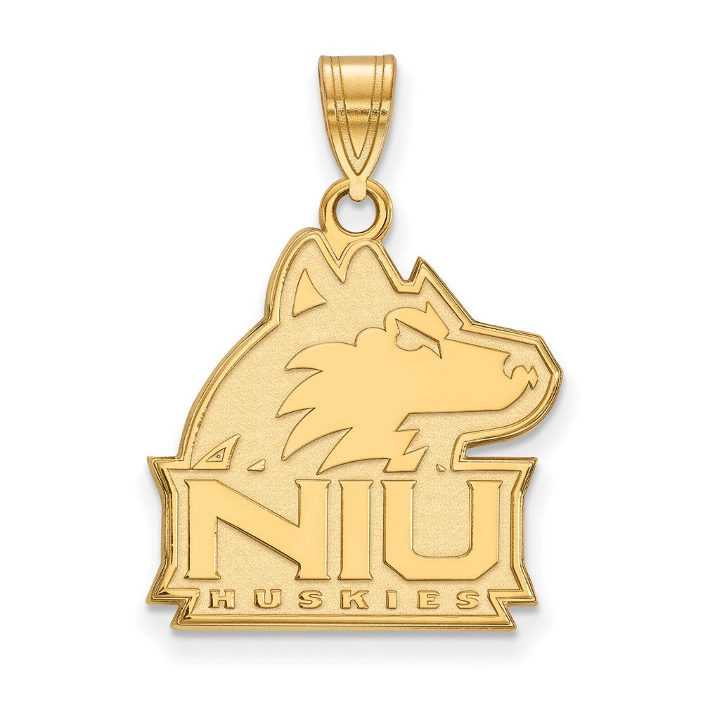 Gold Plated Sterling Silver Logoart Northern Illinois University N I U Huskies Large Pendant