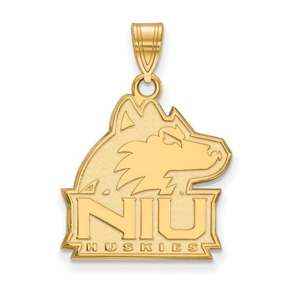 14K Yellow Gold Logoart Northern Illinois University N I U Huskies Large Pendant