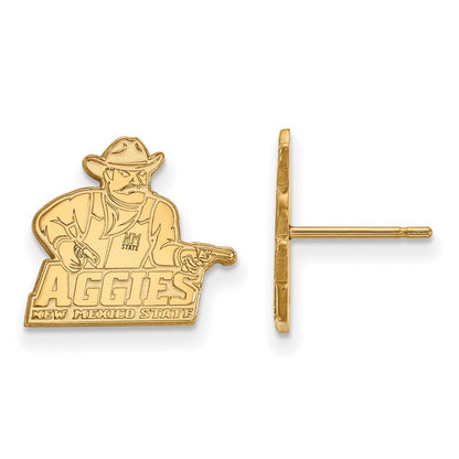 14K Yellow Gold Logoart New Mexico State University Aggies Small Post Earrings