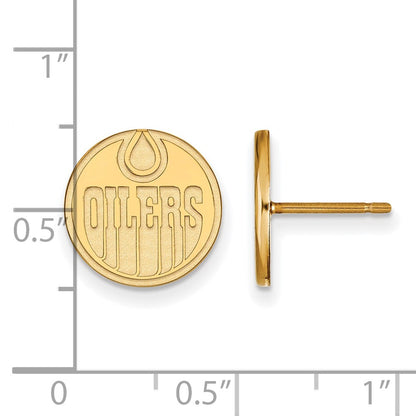 10K Yellow Gold Nhl Logoart Edmonton Oilers Small Post Earrings