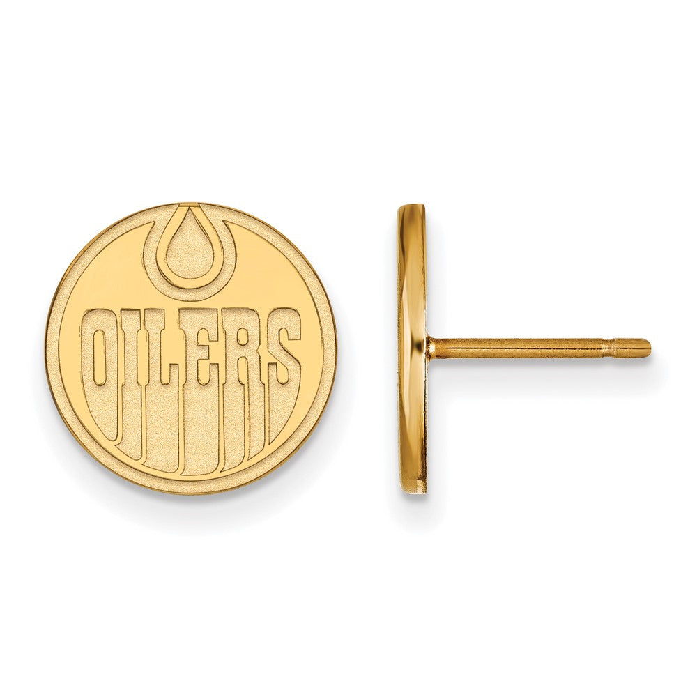 14K Yellow Gold Nhl Logoart Edmonton Oilers Small Post Earrings