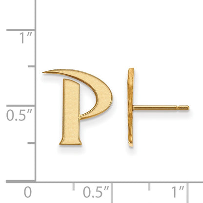 14K Yellow Gold Logoart Pepperdine University Letter P Small Post Earrings