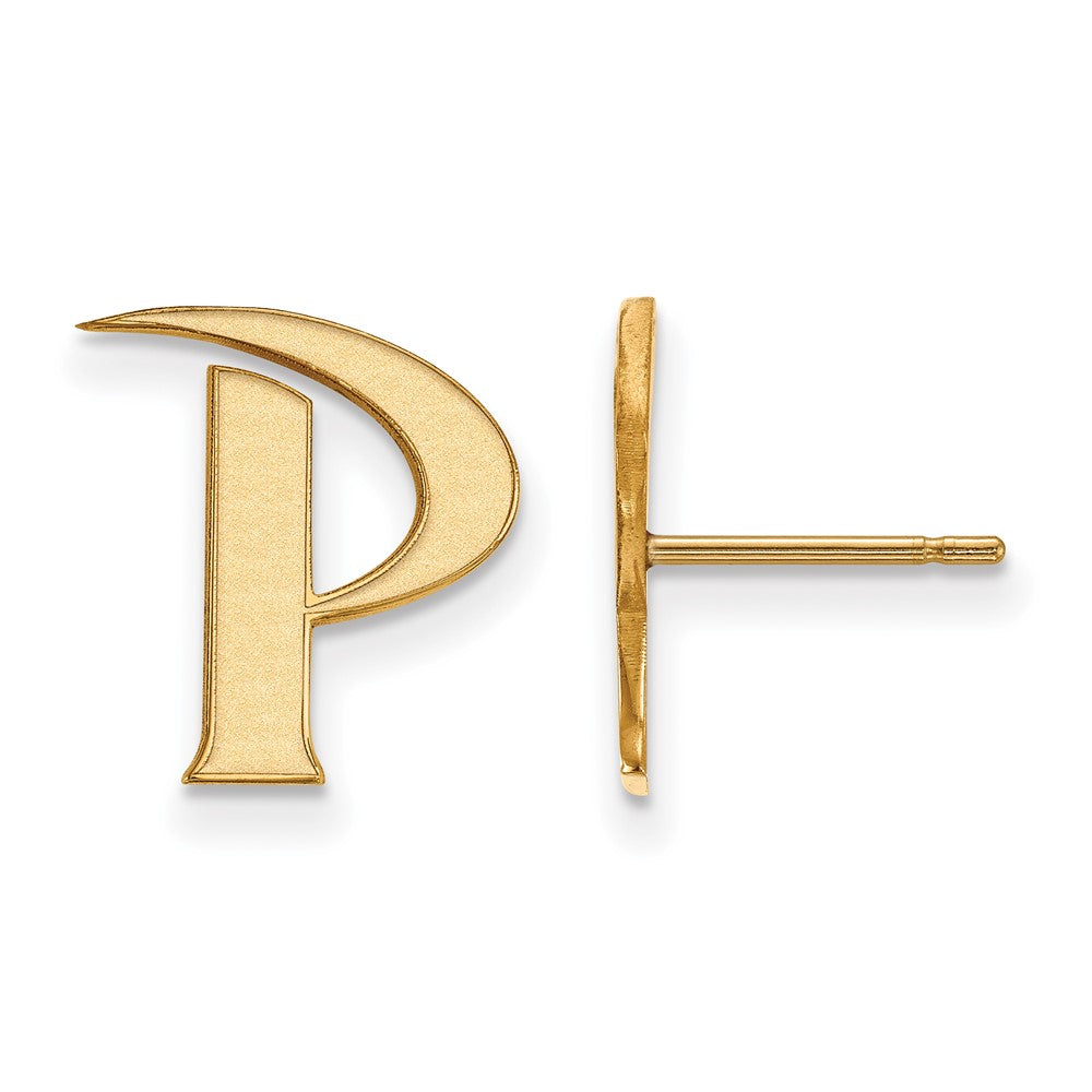 10K Yellow Gold Logoart Pepperdine University Letter P Small Post Earrings