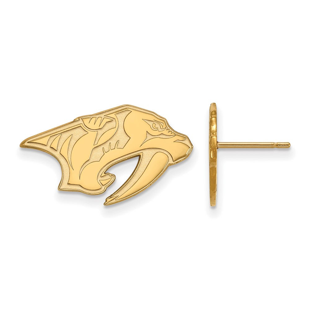 10K Yellow Gold Nhl Logoart Nashville Predators Small Post Earrings