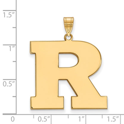 Gold Plated Sterling Silver Logoart Rutgers University Letter R Extra Large Pendant