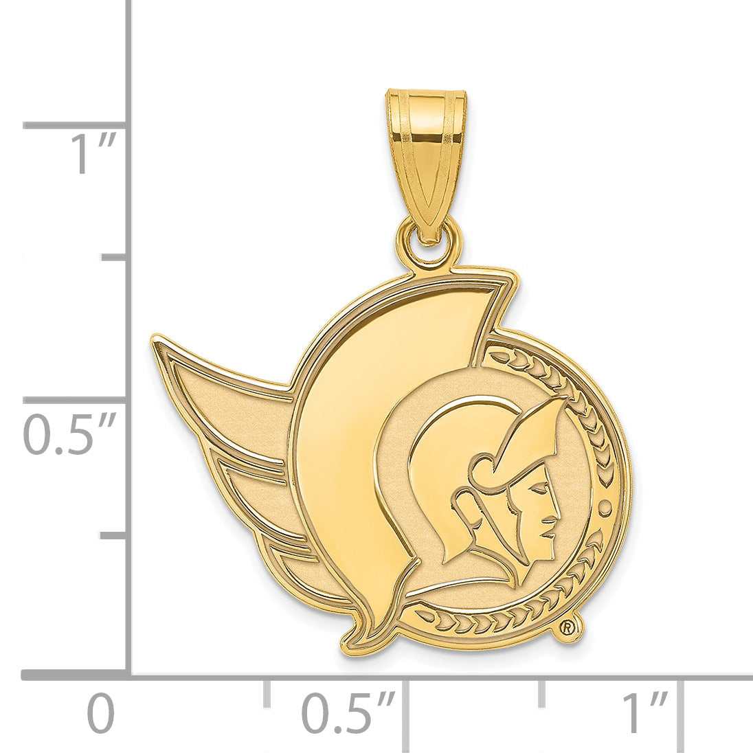 Gold Plated Sterling Silver Nhl Logoart Ottawa Senators Large Pendant
