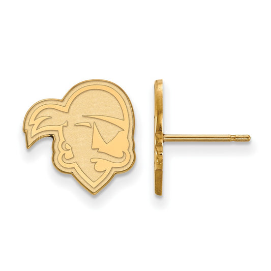 Gold Plated Sterling Silver Logoart Seton Hall University Pirate Small Post Earrings
