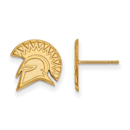 10K Yellow Gold Logoart San Jose State University Spartan Small Post Earrings
