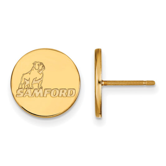 10K Yellow Gold Logoart Samford University Small Post Earrings