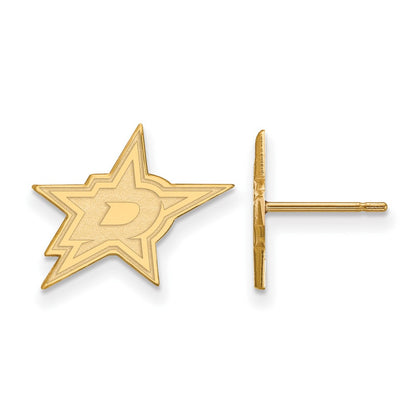 10K Yellow Gold Nhl Logoart Dallas Stars Small Post Earrings