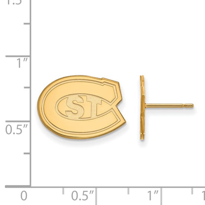 10K Yellow Gold Logoart St. Cloud State University Small Post Earrings