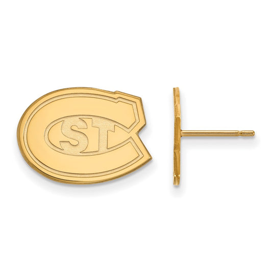Gold Plated Sterling Silver Logoart St. Cloud State University Small Post Earrings