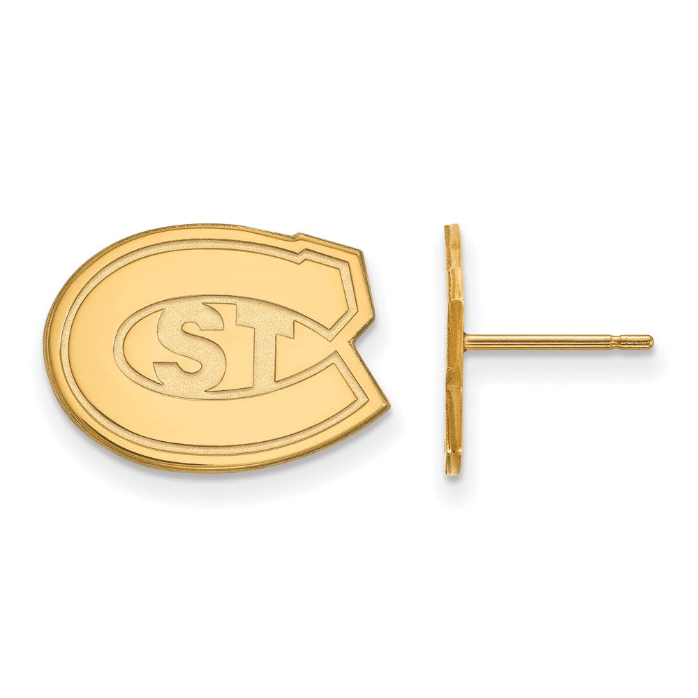14K Yellow Gold Logoart St. Cloud State University Small Post Earrings