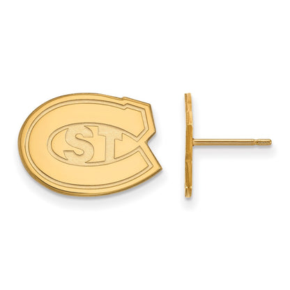 10K Yellow Gold Logoart St. Cloud State University Small Post Earrings