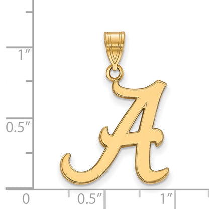 10K Yellow Gold Logoart University Of Alabama Letter A Large Pendant
