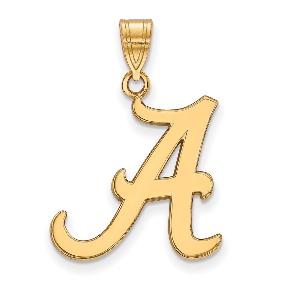 10K Yellow Gold Logoart University Of Alabama Letter A Large Pendant