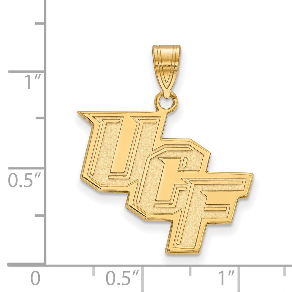 14K Yellow Gold Logoart University Of Central Florida U C F Large Pendant