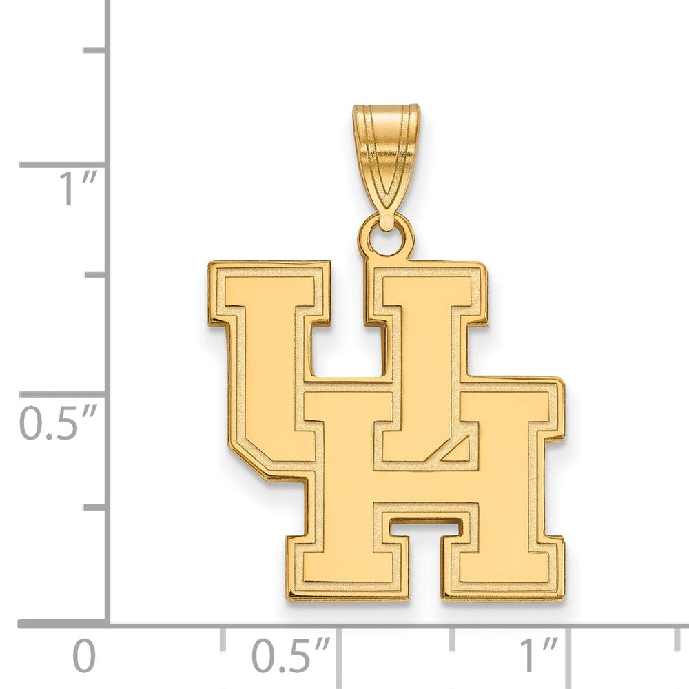 Gold Plated Sterling Silver Logoart University Of Houston U H Large Pendant