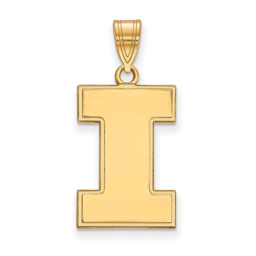 14K Yellow Gold Logoart University Of Illinois Letter I Large Pendant