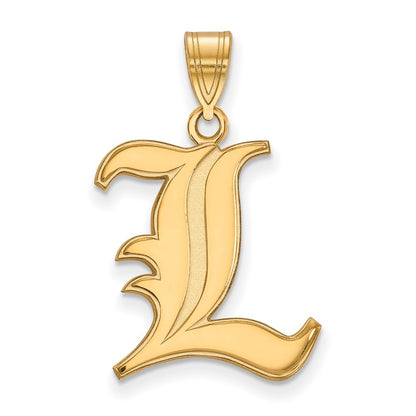 Gold Plated Sterling Silver Logoart University Of Louisville Letter L Large Pendant