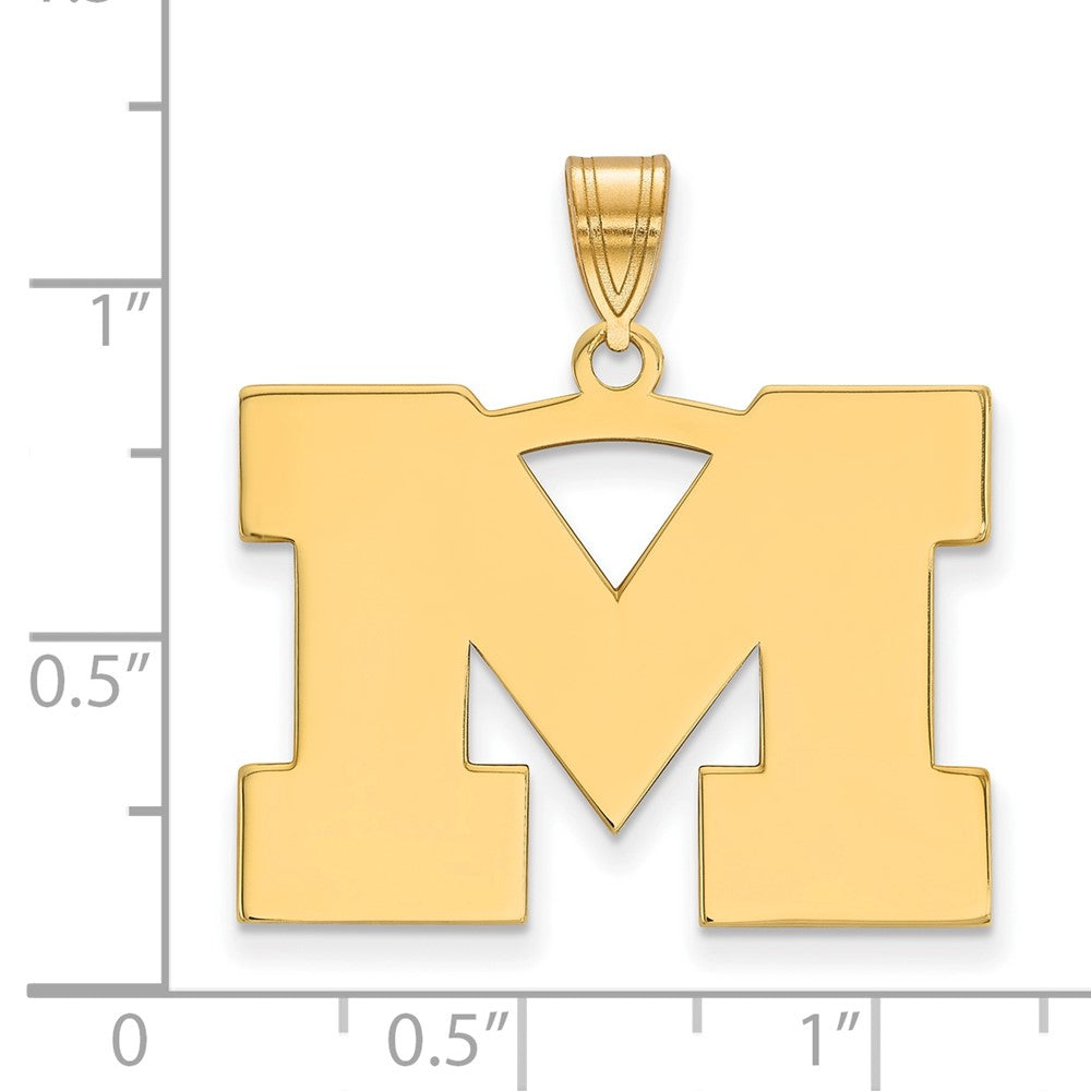 14K Yellow Gold Logoart University Of Michigan Letter M Large Pendant