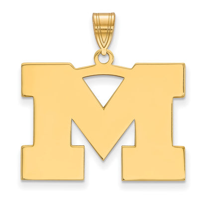 14K Yellow Gold Logoart University Of Michigan Letter M Large Pendant