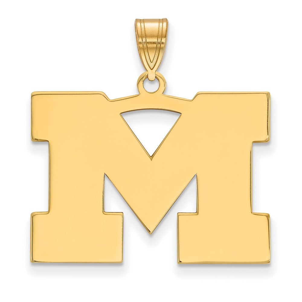 10K Yellow Gold Logoart University Of Michigan Letter M Large Pendant