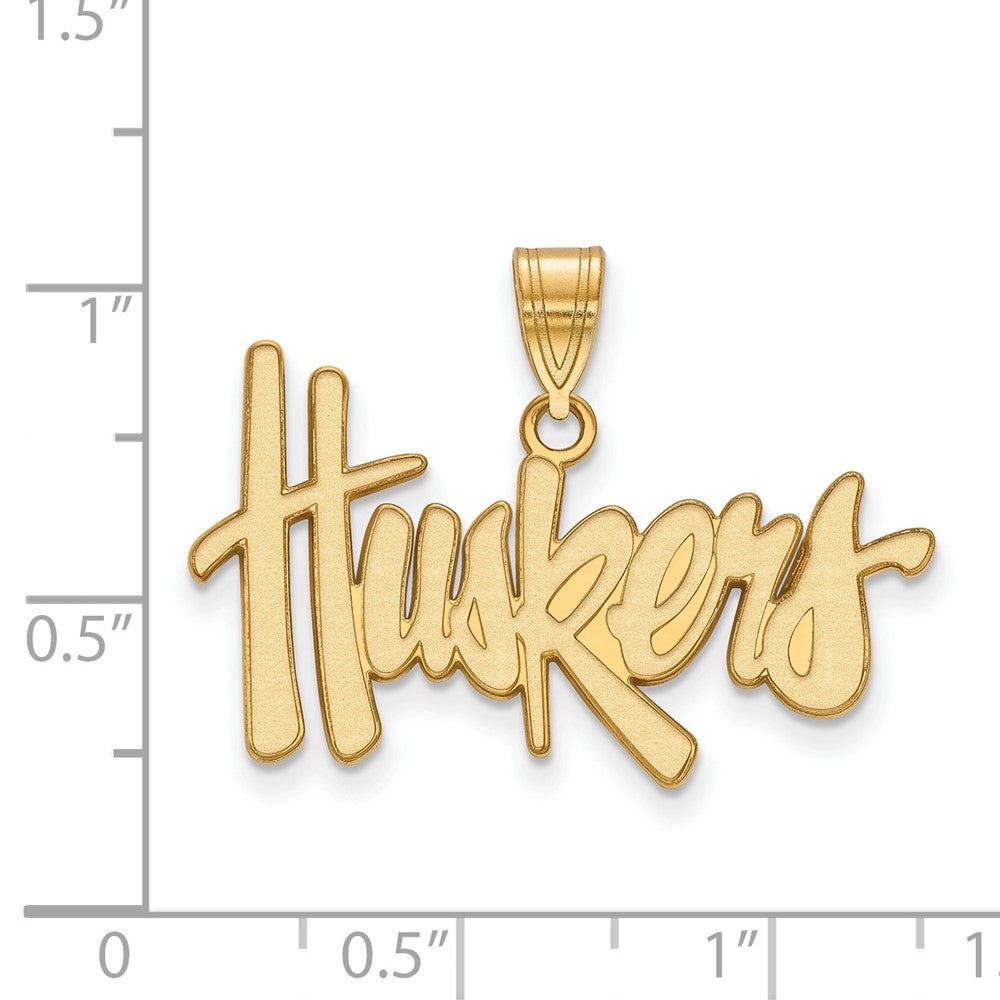 14K Yellow Gold Logoart University Of Nebraska Huskers Large Pendant