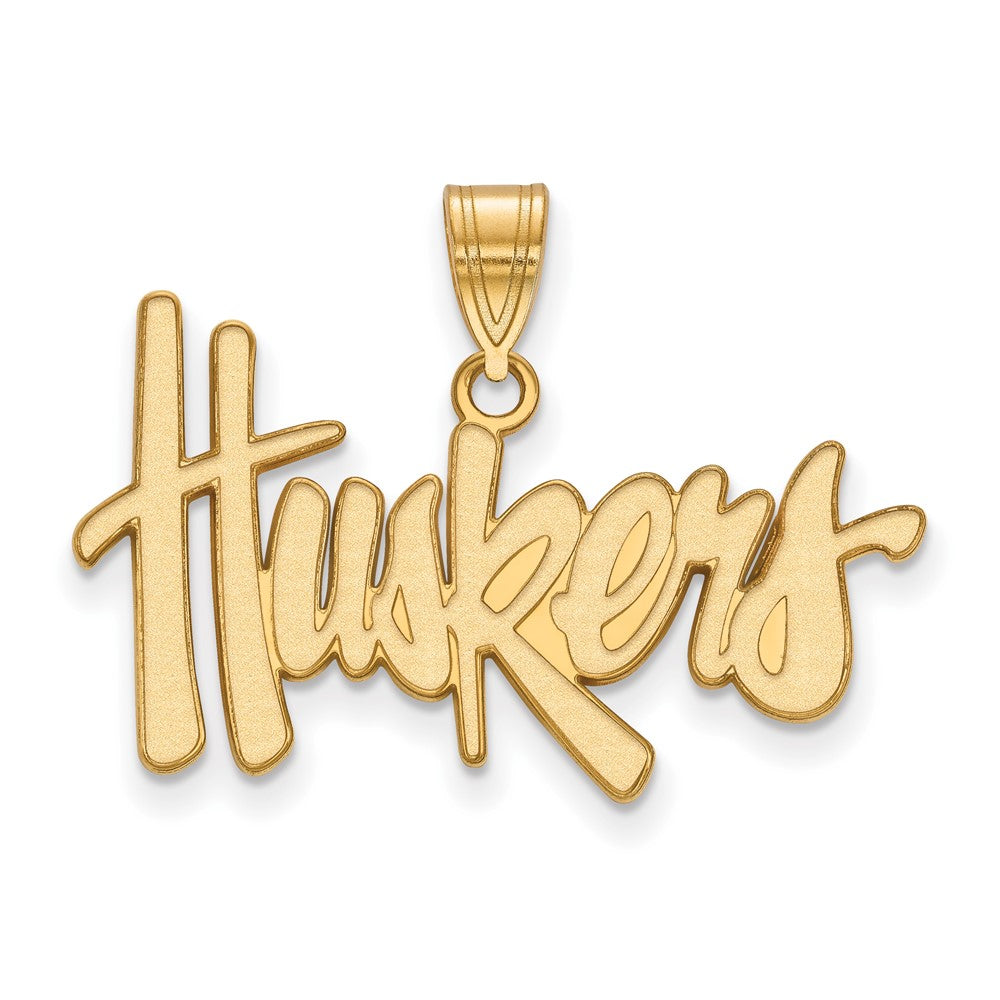 14K Yellow Gold Logoart University Of Nebraska Huskers Large Pendant