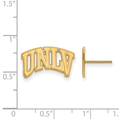 14K Yellow Gold Logoart University Of Nevada Las Vegas U N L V Small Post Earrings