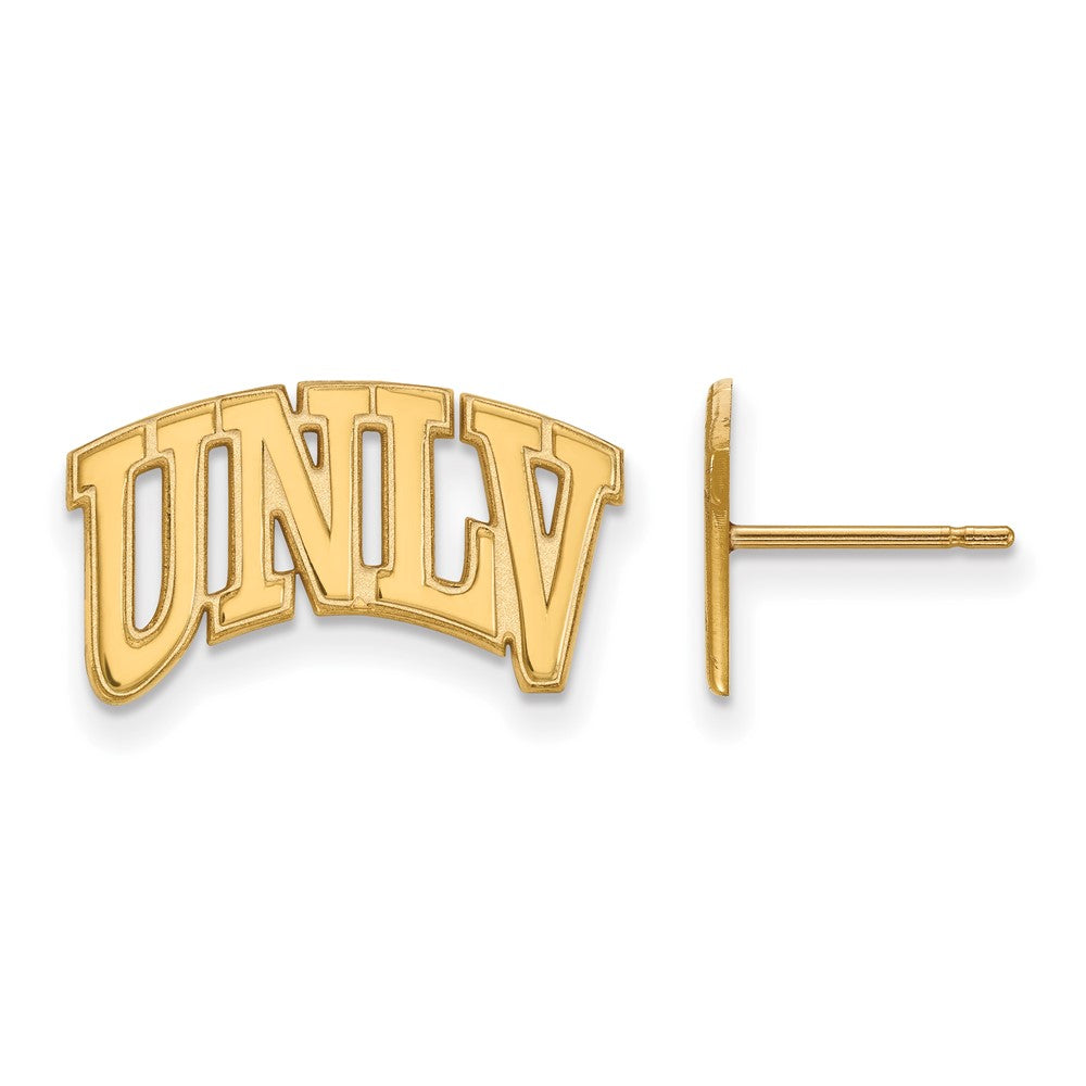 10K Yellow Gold Logoart University Of Nevada Las Vegas U N L V Small Post Earrings