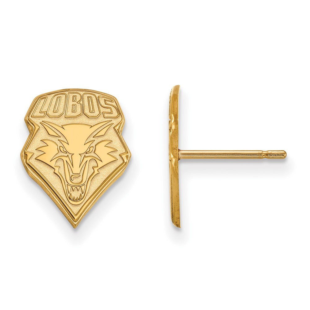 10K Yellow Gold Logoart University Of New Mexico Lobos Small Post Earrings