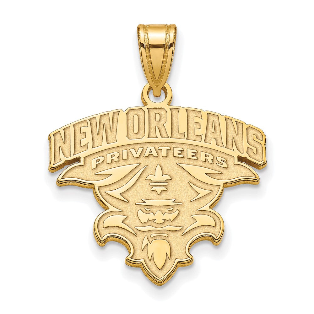 14K Yellow Gold Logoart University Of New Orleans U N O Extra Large Pendant