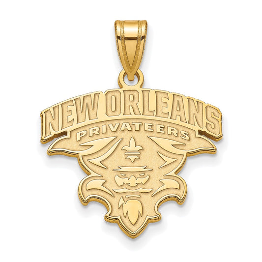 10K Yellow Gold Logoart University Of New Orleans U N O Extra Large Pendant