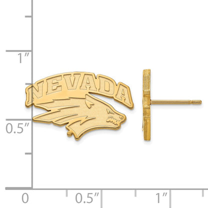 Gold Plated Sterling Silver Logoart University Of Nevada Reno Small Post Earrings