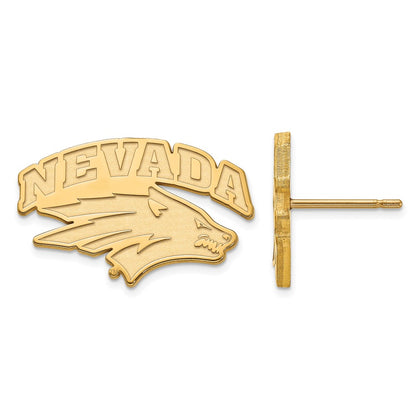 Gold Plated Sterling Silver Logoart University Of Nevada Reno Small Post Earrings