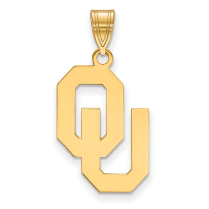 Gold Plated Sterling Silver Logoart University Of Oklahoma O U Large Pendant