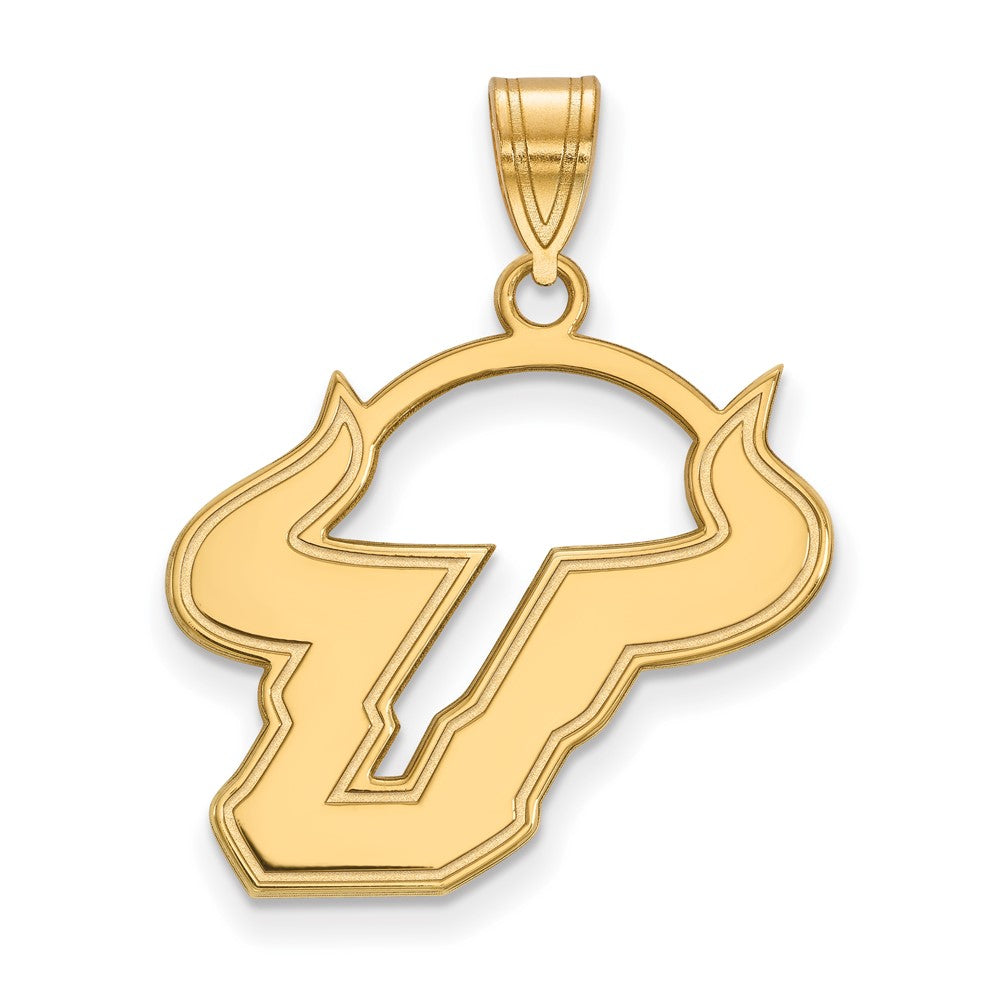 10K Yellow Gold Logoart University Of South Florida Bull Large Pendant