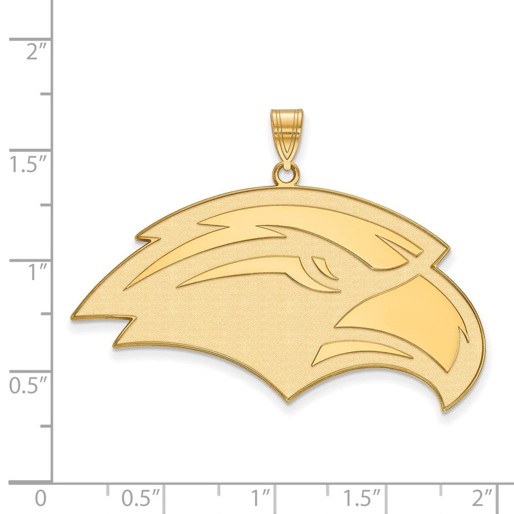 Gold Plated Sterling Silver Logoart University Of Southern Mississippi Eagle Extra Large Pendant