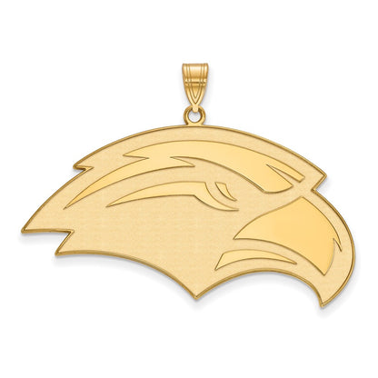 Gold Plated Sterling Silver Logoart University Of Southern Mississippi Eagle Extra Large Pendant