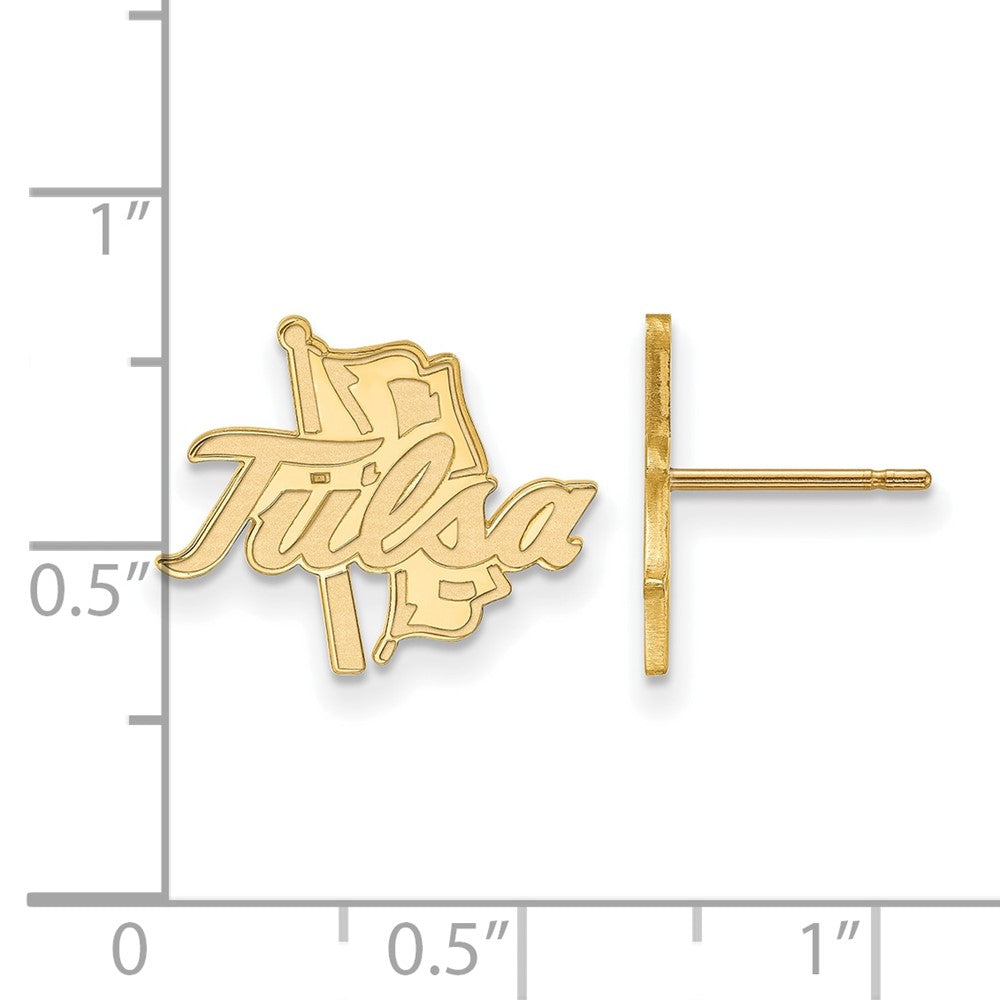 Gold Plated Sterling Silver Logoart University Of Tulsa Small Post Earrings