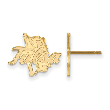 10K Yellow Gold Logoart University Of Tulsa Small Post Earrings