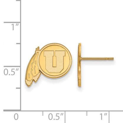10K Yellow Gold Logoart University Of Utah Small Post Earrings
