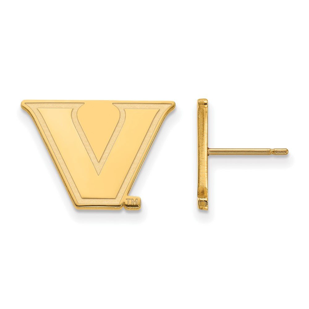 10K Yellow Gold 10Ky Logoart Vanderbilt University Small Post Earrings