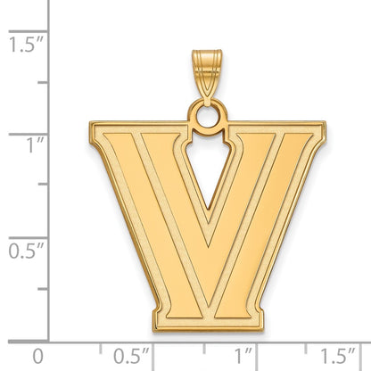 10K Yellow Gold Logoart Villanova University Letter V Extra Large Pendant