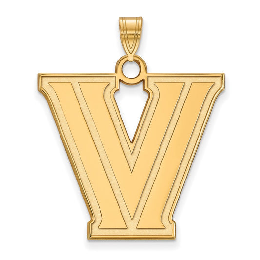 Gold Plated Sterling Silver Logoart Villanova University Letter V Extra Large Pendant