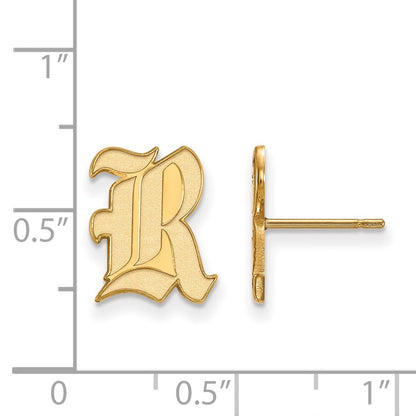 10K Yellow Gold Logoart Rice University Letter R Small Post Earrings