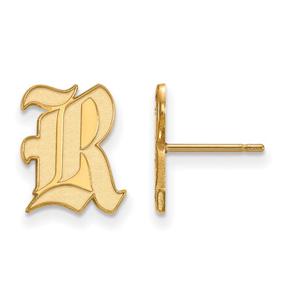 10K Yellow Gold Logoart Rice University Letter R Small Post Earrings