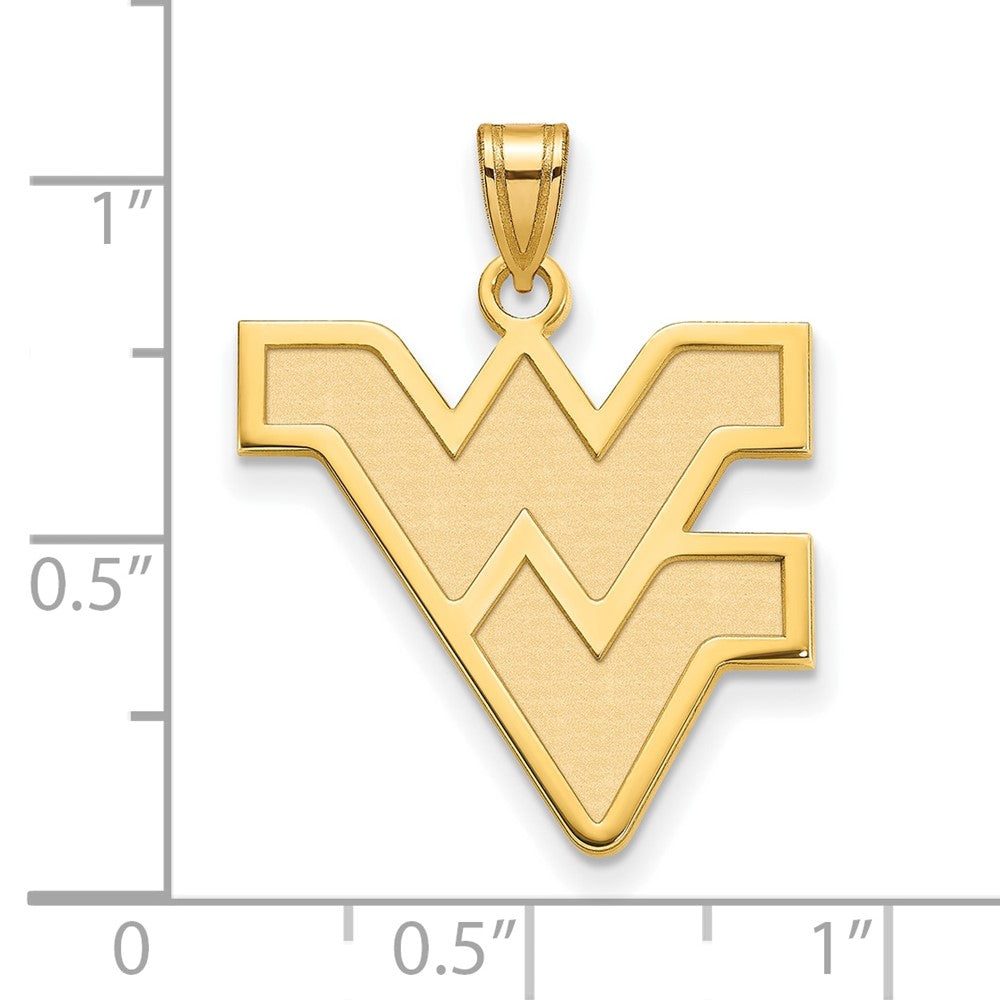 14K Yellow Gold Logoart West Virginia University W V Large Pendant